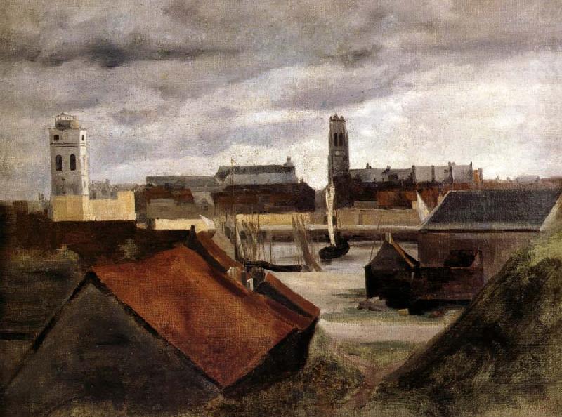 Corot Camille Dunkerque,les bassins de peche china oil painting image